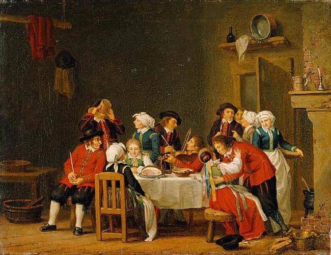 Pehr Hillestrom Convivial Scene in a Peasant Cottage oil painting image